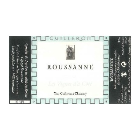 Domaine Yves Cuilleron Les Vignes d'a cote Roussane blanc 2016 etiquette