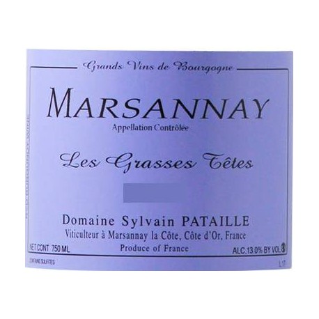 Domaine Sylvain Pataille Marsannay Les Grasses Têtes rouge 2015 etiquette
