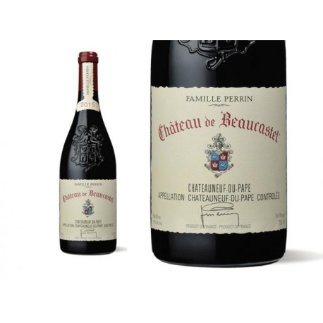 Chateau de Beaucastel Chateauneuf du Pape rouge 2015 etiquette