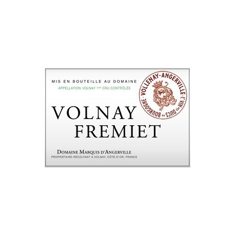 Domaine Marquis d'Angerville Volnay 1er Cru Fremiet 2015 etiquette