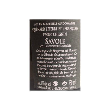 Domaine JP et JF Quenard Chignin Bergeron "Les Eboulis" (roussanne) dry white 2016