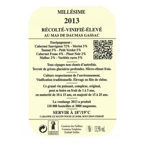 Mas de Daumas Gassac rouge 2013