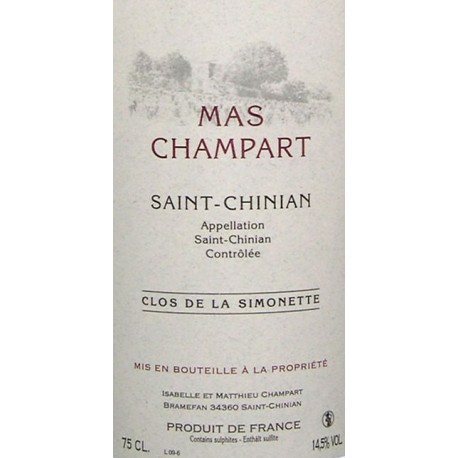 Mas Champart Saint-Chinian "Clos de La Simonette" red 2015
