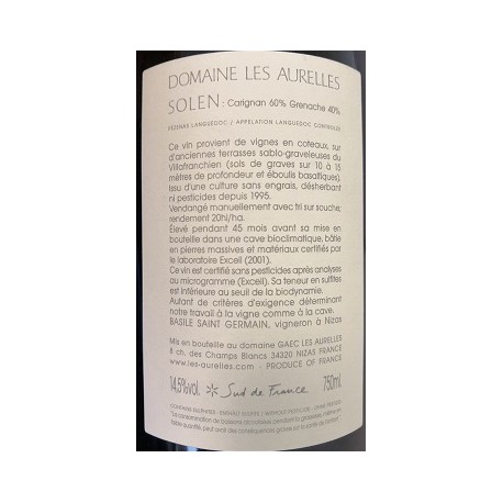 Domaine Les Aurelles "Déella" rouge 2014