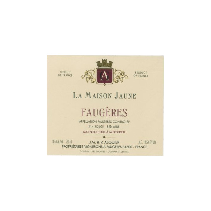 Domaine Jean-Michel Alquier Faugeres La Maison Jaune rouge 2009 etiquette