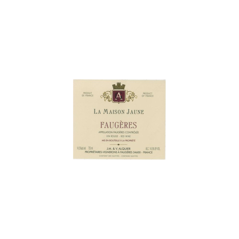 Domaine Jean-Michel Alquier Faugères "La Maison Jaune" rouge 2011 (75 cl) Domaine Jean-Michel Alquier Faugères "La Maison Jaune" rouge 2011 (75 cl)