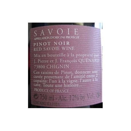 Domaine JP et JF Quenard "La Baraterie" (pinot noir) rouge 2015