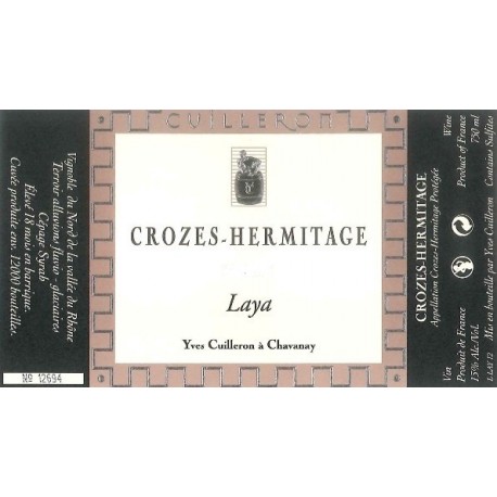 Domaine Yves Cuilleron Crozes Hermitage Laya 2016 etiquette
