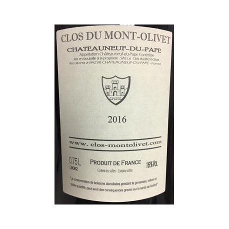 Clos du mont olivet chateauneuf du pape 2016 etiquette