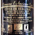 Domaine de l'ancienne Cure Cotes de Bergerac l'Extase 2014 contre etiquette