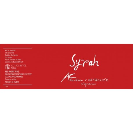 Domaine Aurelien Chatagnier Syrah red 2017