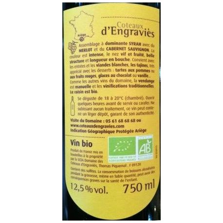 Domaine Coteaux d'Engraviès "Fleur de Cailloux" 2016 bouteille