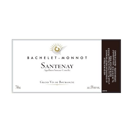Domaine Bachelet Monnot Santenay blanc sec 2016 etiquette