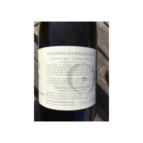 Domaine Les Serines d'or Seyssuel rouge 2015 contre etiquette