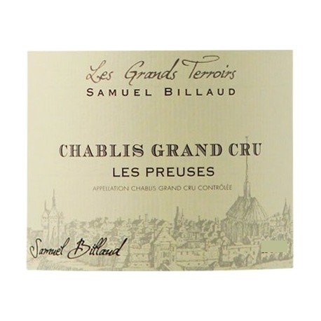Domaine Samuel Billaud Chablis Grand Cru "Les Preuses" blanc sec 2016 etiquette