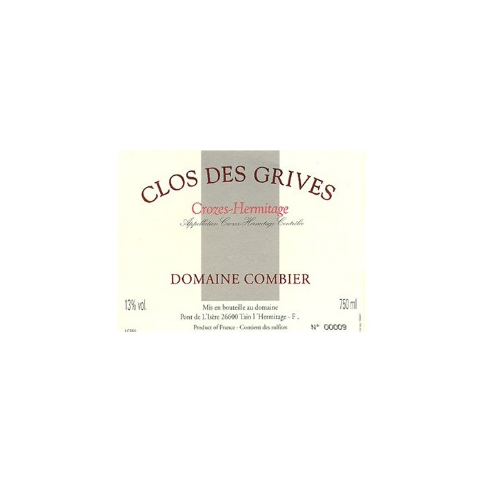 Domaine Combier Crozes-Hermitage  "Le Clos des Grives" red 2011