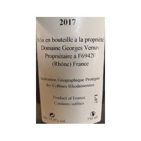 George Vernay viognier le pied de samson 2017 contre etiquette