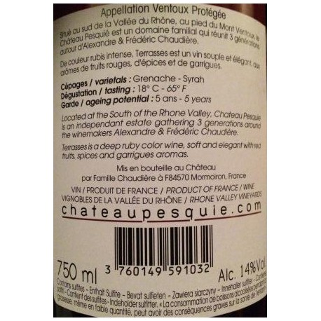 Chateau Pesquie Ventoux "Terrasses" red 2016 Magnum