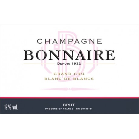 Champagne Bonnaire Grand Cru Blanc de Blancs mathusalem