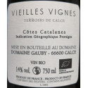 Domaine Gauby "Vieilles Vignes" rouge 2016 contre etiquette
