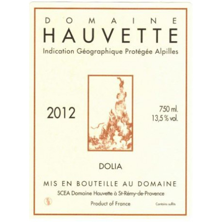 Domaine Hauvette "Dolia" blanc sec 2012 etiquette
