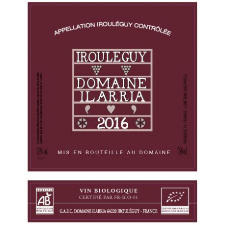 Domaine Ilarria Irouleguy rouge 2016