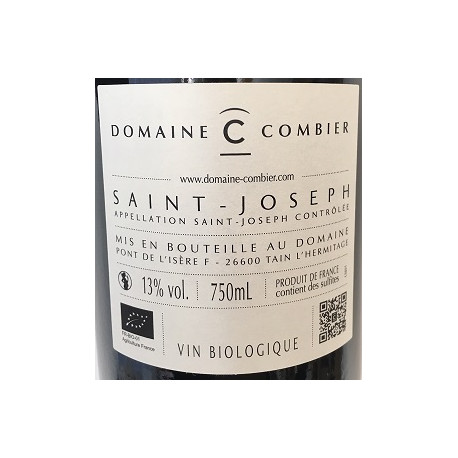 Domaine Combier Saint-Joseph rouge 2016 contre etiquette