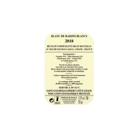 Mas de Daumas Gassac white 2018