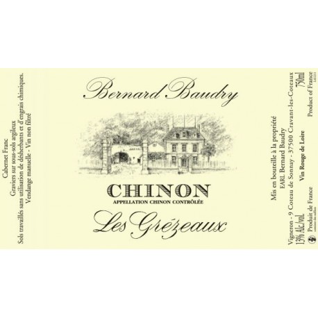 Domaine Bernard Baudry Chinon "Les Grezeaux" red 2017 Domaine Bernard Baudry Chinon "Les Grezeaux" red 2017