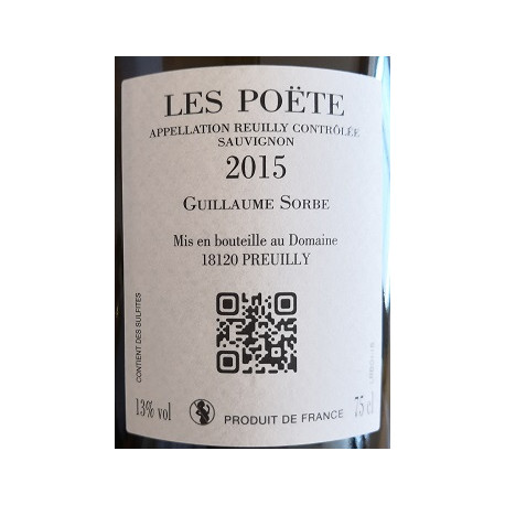 Domaine Les Poëte Reuilly "Orphée" blanc sec 2015