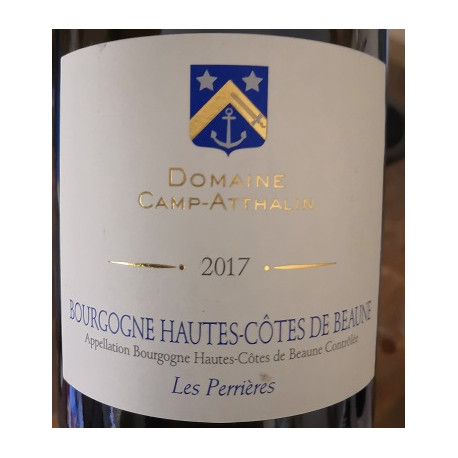 Domaine Camp-Atthalin Hautes Côtes de Beaune "Les Perrières" blanc sec 2017 etiquette