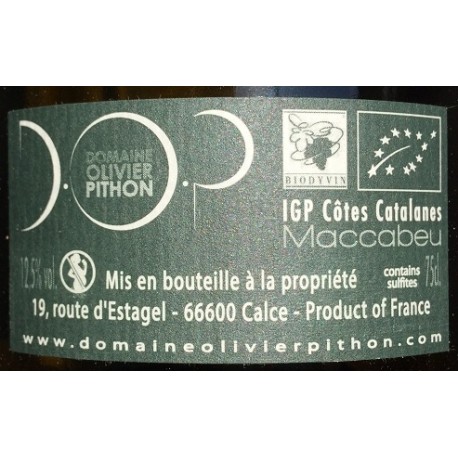 Domaine Olivier Pithon "Maccabeu" dry white 2017 JEROBOAM