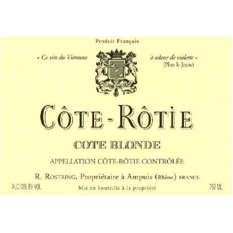 Rostaing cote rotie Cote Blonde 2017 etiquette Rostaing cote rotie Cote Blonde 2017 etiquette