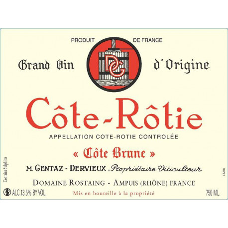 Domaine Rostaing Côte-Rôtie "Côte Brune" rouge 2017 etiquette