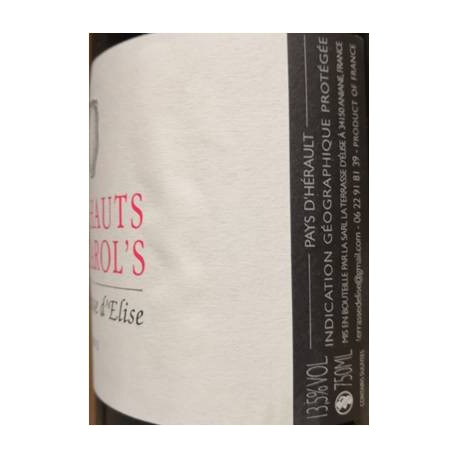 Domaine de la Terrasse d'Elise "Les Hauts de Carol's" 2015 contre etiquette