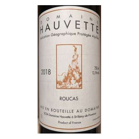 Domaine Hauvette "Roucas" rouge 2018 etiquette