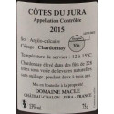 Domaine Macle Cotes du Jura Chardonnay sous voile 2015 contre etiquette