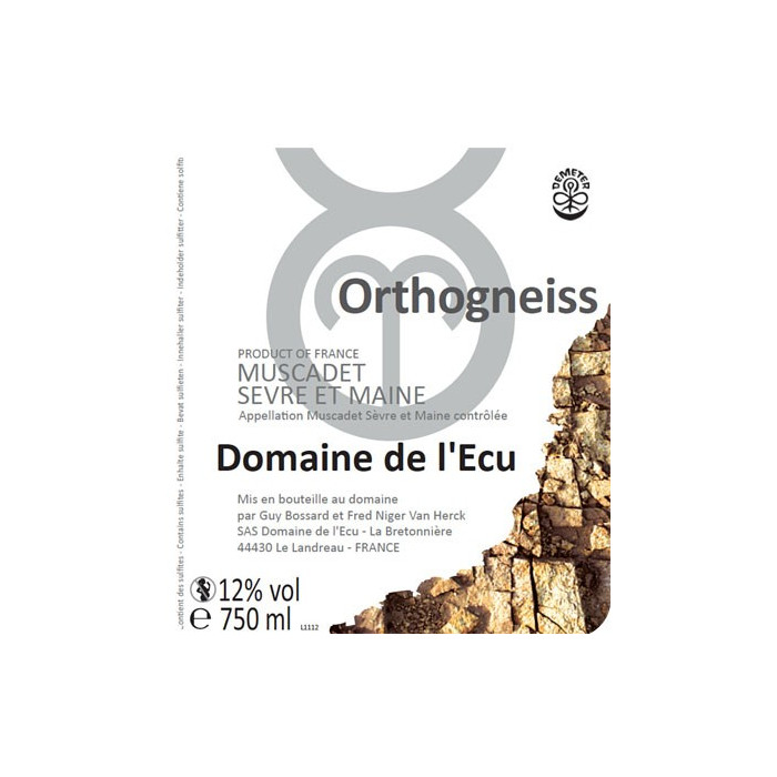 Domaine de l'Ecu Muscadet de Sevre et Maine "Orthogneiss" blanc sec 2011 (75 cl)