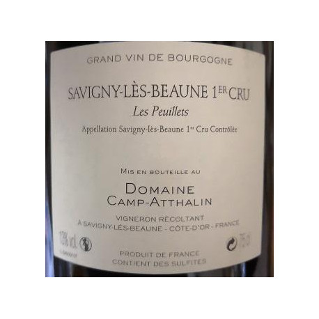 Domaine Camp-Atthalin Savigny-Les-Beaune 1er Cru "Les Peuillets" rouge 2018 contre etiquette