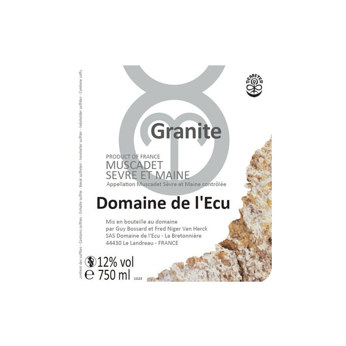 Domaine de l'Ecu cuvée Granite 2012 de Fred Bossard