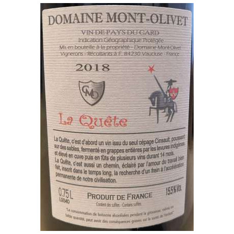 Clos du Mont-Olivet IGP "La Quête" (cinsault) rouge 2018