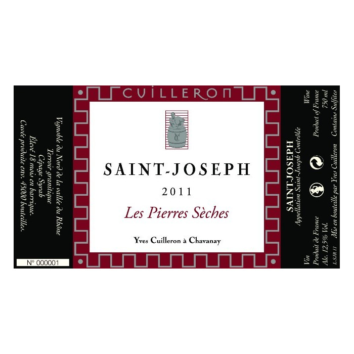 Domaine Yves Cuilleron Saint-Joseph "Les Pierres Sèches" rouge 2011 (75 cl)