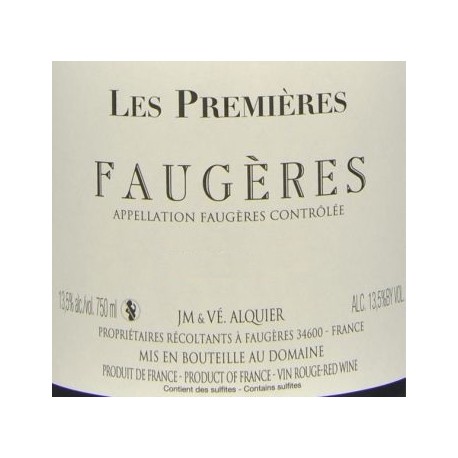 Domaine Jean-Michel Alquier Faugeres Les Premieres 2015 etiquette