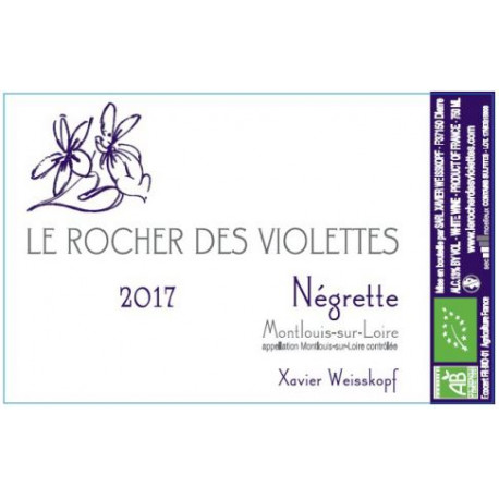 Le Rocher des Violettes Montlouis "La Negrette" dry white 2018 Magnum