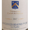 Domaine Camp-Atthalin Savigny-Les-Beaune 1er Cru Les Peuillets rouge 2017 etiquette