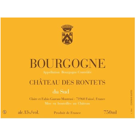 Chateau des Rontets "Bourgogne du Sud" blanc sec 2018 etiquette
