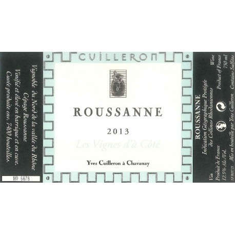Domaine Yves Cuilleron "Les Vignes d'a cote" (Roussanne) dry white 2013