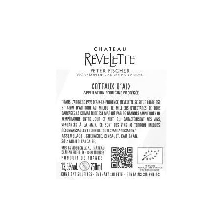 Château Revelette rosé 2019 contre etiquette