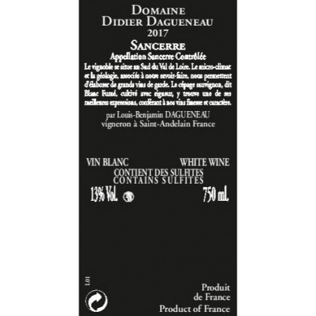 Domaine Didier Dagueneau Pouilly Fumé "Fumé de Pouilly" blanc sec 2013