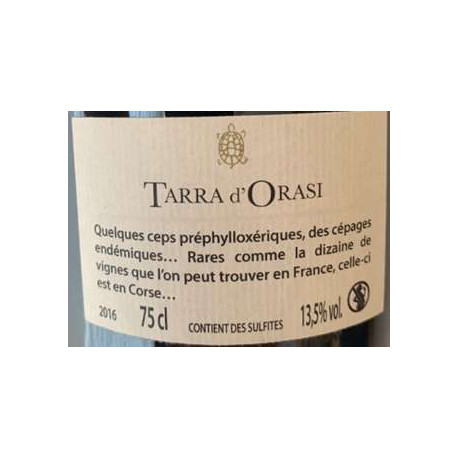 Clos Canarelli "Tarra d'Orasi" rouge 2016 contre
